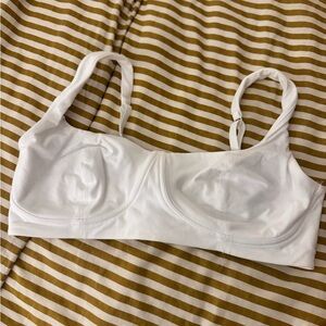 aerie White Cotton Underwire Style Bra